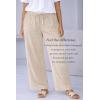 ellos Plus Size Linen-Blend Elastic Waist Drawstring Relaxed Pant(Black)