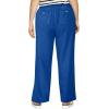 ellos Plus Size Linen-Blend Elastic Waist Drawstring Relaxed Pant(Dark Sapphire)