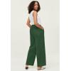 ellos Plus Size Linen-Blend Elastic Waist Drawstring Relaxed Pant(Midnight Green)