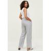 ellos Plus Size Linen-Blend Elastic Waist Drawstring Relaxed Pant(Navy White Stripe)