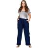 ellos Plus Size Linen-Blend Elastic Waist Drawstring Relaxed Pant(New Khaki)