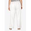 ellos Plus Size Linen-Blend Elastic Waist Drawstring Relaxed Pant(White)