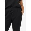 ellos Plus Size Ribbed Elastic Waist Linen-Blend Capris(Olive Grey)