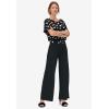 ellos Plus Size Wide Leg Soft Pants(Black)