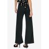 ellos Plus Size Wide Leg Soft Pants(Black)