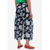 ellos Plus Size Wide-Leg Crop Pants(Black)