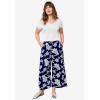 ellos Plus Size Wide-Leg Crop Pants(Blue Fog Floral)