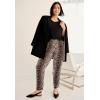 ellos Plus Size Woven Soft Pants(Navy/White Dot)