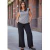 ellos Plus Size Woven Wide Leg Pants(Deep Olive)