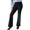 ellos Plus Size Knit Bootcut Pants with Pockets(Black)