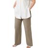 ellos Plus Size Linen-Blend Elastic Waist Drawstring Relaxed Pant(Bark)
