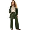 ellos Plus Size Linen-Blend Elastic Waist Drawstring Relaxed Pant(Midnight Green)