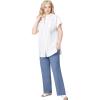 ellos Plus Size Linen-Blend Elastic Waist Drawstring Relaxed Pant(Pale Indigo)