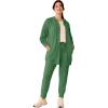 ellos Plus Size Studio French Terry Drawstring Elastic Waistband Jogger(Forest Jade)