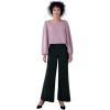 ellos Plus Size Wide Leg Soft Pants(Black)