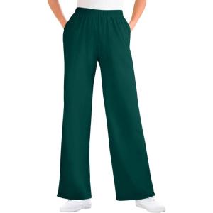 Woman Within Plus Size 7-Day Wide-Leg Elastic-Waist Stretchy Knit Pant(Emerald Green)
