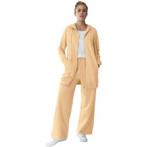 ellos Plus Size Wide Leg French Terry Sweatpant(Dusty Maize)