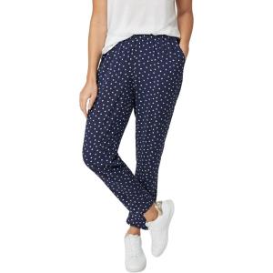 ellos Plus Size Woven Soft Pants(Navy/White Dot)