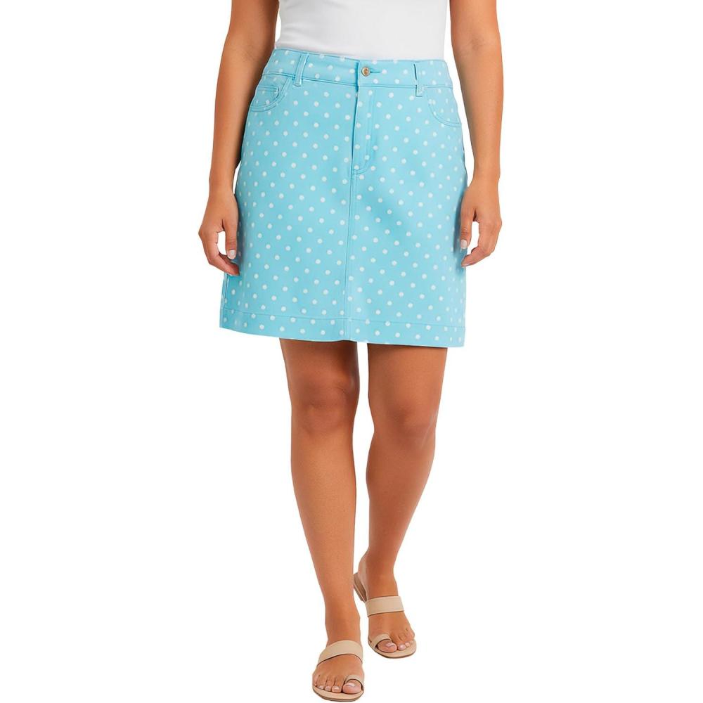 image:imageWoman Within Plus Size Adjustable Waist Chino SkortSeamist Blue Dot