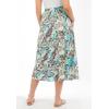 Woman Within Plus Size Print Linen-Blend Midi Skirt (Petite Available)(White Sunset Palm)