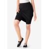 Woman Within Plus Size Stretch Cotton Skort(Black Blue Butterflies)
