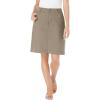 Woman Within Plus Size Adjustable Waist Chino Skort(Bark)