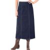Woman Within Plus Size Pull-On Flex Elastic-Waist Stretch Denim Skirt(Indigo)
