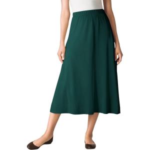 Woman Within Plus Size 7-Day Knit A-Line Skirt(Emerald Green)