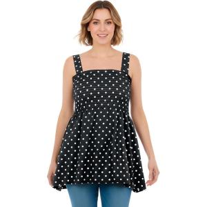Woman Within Plus Size Convertible Tunic To Skirt(Black Ballet Dot)