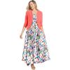 Woman Within Plus Size Pintucked Sleeveless Dress(White Day Dream Petal)