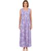 Woman Within Plus Size Pintucked Sleeveless Dress(Soft Iris Plumeria)