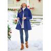 Woman Within Plus Size Fleece Swing Funnel-Neck Coat(French Blue)