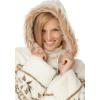 Woman Within Plus Size Faux Fur Snowflake Print Hooded Jacket(Ivory Snowflake Fair Isle)