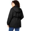 Woman Within Plus Size Petite Taslon Anorak Jacket With Removable Fleece Lining(Black)