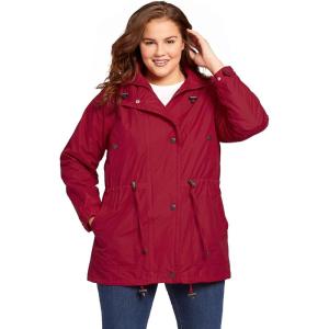 Woman Within Plus Size Petite Taslon Anorak Jacket With Removable Fleece Lining(Classic Red)