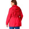 Woman Within Plus Size Taslon Anorak Jacket With Removable Fleece Lining(Classic Red)