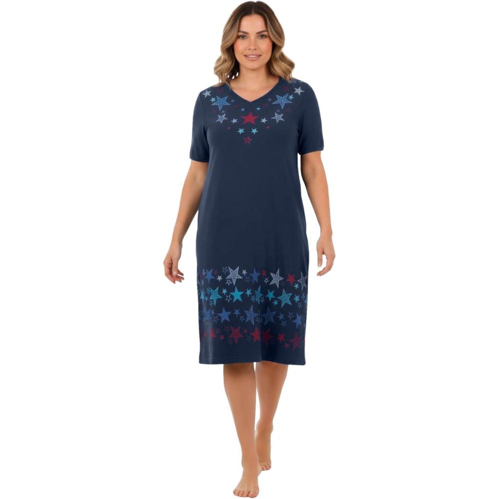 image:imageDreams amp Co Plus Size Short TShirt LoungerNavy Dancing Stars