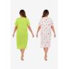 Dreams & Co. Plus Size 2-Pack Long Sleepshirts(Lime Squeeze)
