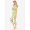 Dreams & Co. Plus Size 2-Piece Capri PJ Set(Flamingo Pink Beach)