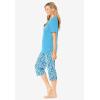 Dreams & Co. Plus Size 2-Piece Capri PJ Set(Glass Blue Peacock)