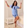 Dreams & Co. Plus Size Knit Pj Short Set(Sky Blue Popsicle)