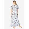 Dreams & Co. Plus Size Long Floral Print Cotton Gown(Classic Red Cardinals)
