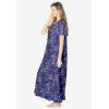 Dreams & Co. Plus Size Long Floral Print Cotton Gown(Evening Blue Cardinals)