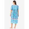 Only Necessities Plus Size Mixed Print Short Lounger(Ultra Blue Palm)