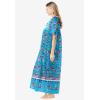 Only Necessities Plus Size Petite Bib-Front Short Sleeve Maxi Lounger(Waterfall Burst Print)