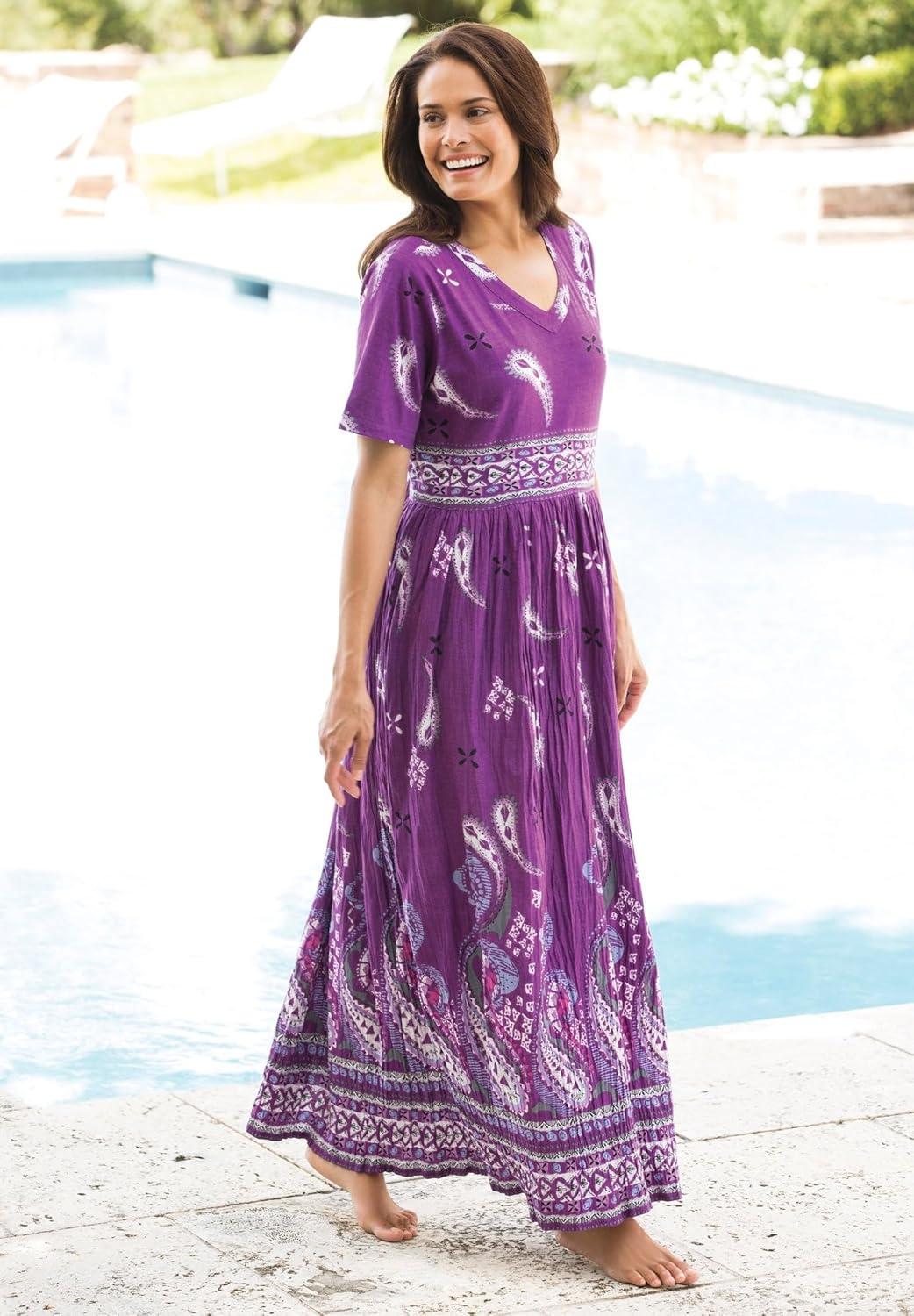 image:imageOnly Necessities Plus Size Long Crinkle Cotton LoungerElephant