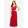 Amoureuse Plus Size Peignoir 2-Piece Tricot Gown & Robe(Classic Red)