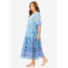 Dreams & Co. Plus Size Tiered Peasant Lounger(Ocean Sapphire Medallion)