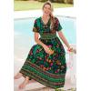 Only Necessities Plus Size Long Crinkle Cotton Lounger(Tropical)