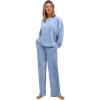 ellos Plus Size Stretch Velour Wide Leg Pull-On Pants(Pale Indigo)